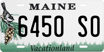 ME license plate 6450SO
