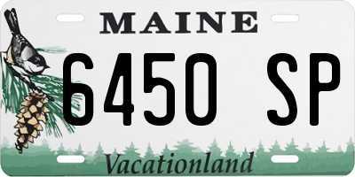 ME license plate 6450SP