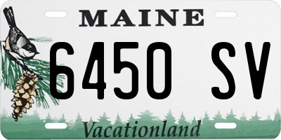 ME license plate 6450SV