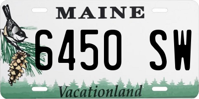 ME license plate 6450SW