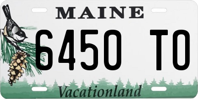 ME license plate 6450TO