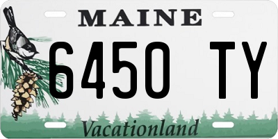 ME license plate 6450TY