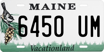 ME license plate 6450UM