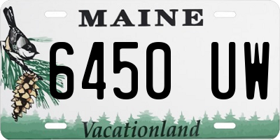 ME license plate 6450UW