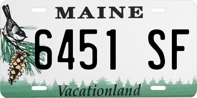 ME license plate 6451SF