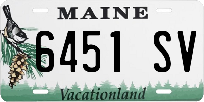 ME license plate 6451SV