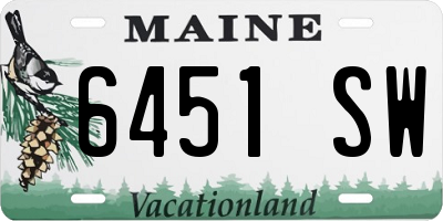 ME license plate 6451SW