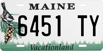 ME license plate 6451TY