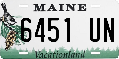 ME license plate 6451UN
