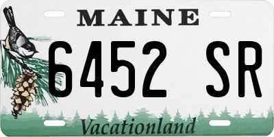ME license plate 6452SR