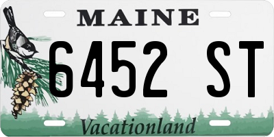ME license plate 6452ST