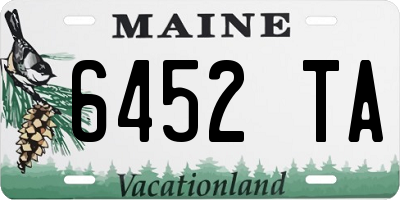 ME license plate 6452TA