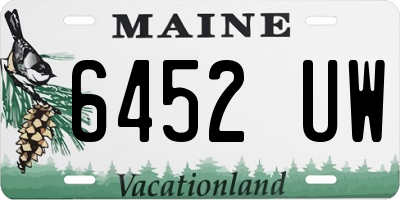 ME license plate 6452UW