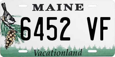 ME license plate 6452VF