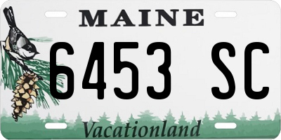 ME license plate 6453SC
