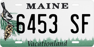 ME license plate 6453SF