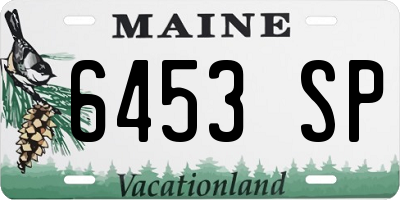 ME license plate 6453SP