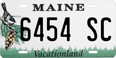 ME license plate 6454SC