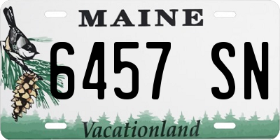 ME license plate 6457SN