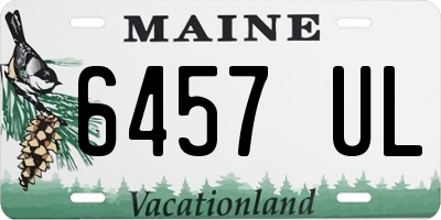 ME license plate 6457UL