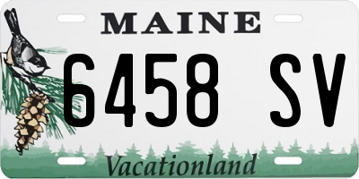 ME license plate 6458SV