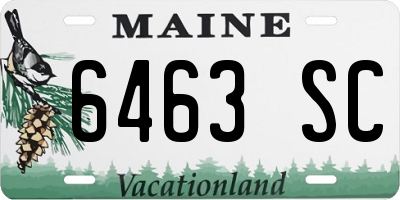 ME license plate 6463SC