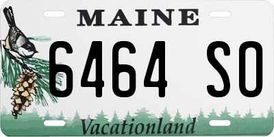 ME license plate 6464SO