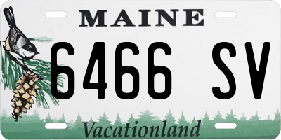 ME license plate 6466SV