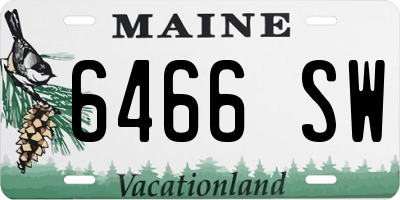ME license plate 6466SW