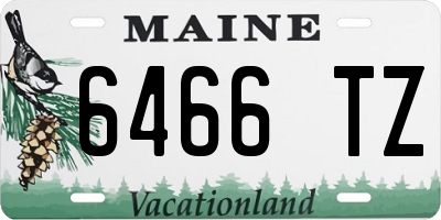 ME license plate 6466TZ