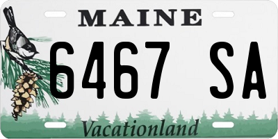 ME license plate 6467SA