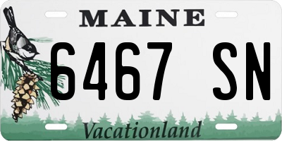 ME license plate 6467SN