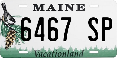 ME license plate 6467SP
