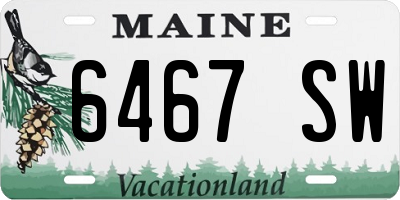 ME license plate 6467SW
