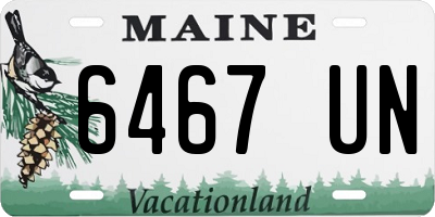 ME license plate 6467UN