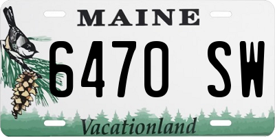 ME license plate 6470SW