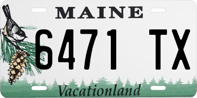 ME license plate 6471TX