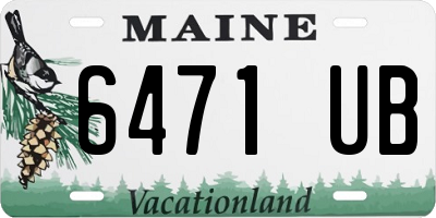 ME license plate 6471UB