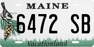 ME license plate 6472SB