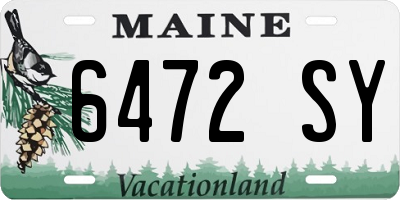 ME license plate 6472SY