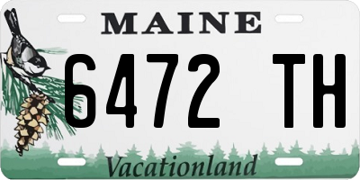 ME license plate 6472TH