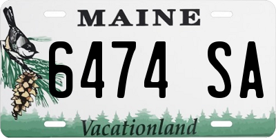 ME license plate 6474SA