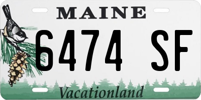 ME license plate 6474SF
