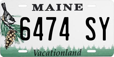 ME license plate 6474SY