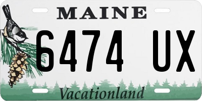 ME license plate 6474UX