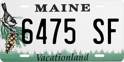 ME license plate 6475SF