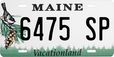 ME license plate 6475SP
