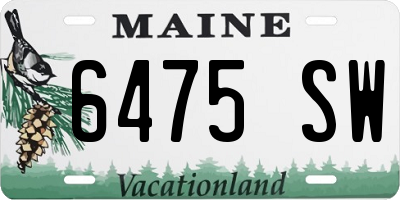 ME license plate 6475SW