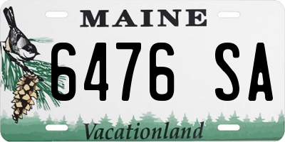 ME license plate 6476SA