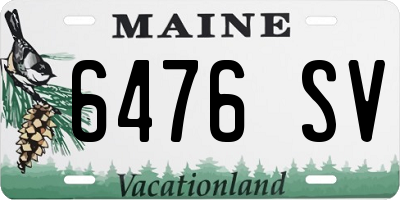 ME license plate 6476SV